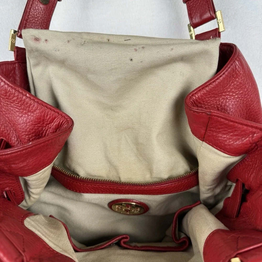 Tory Burch Red Leather Shoulder Bag Tote‎